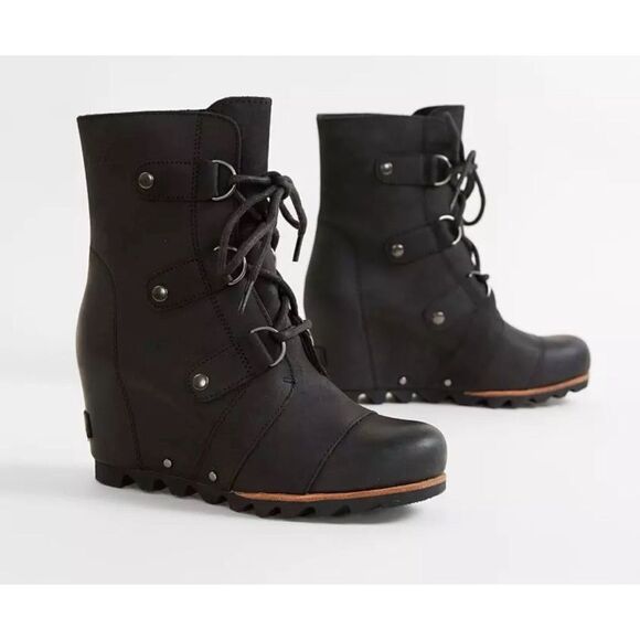 Sorel Joan of Arctic Wedge Shearling Boot in Black Size 7 - Picture 4 of 15